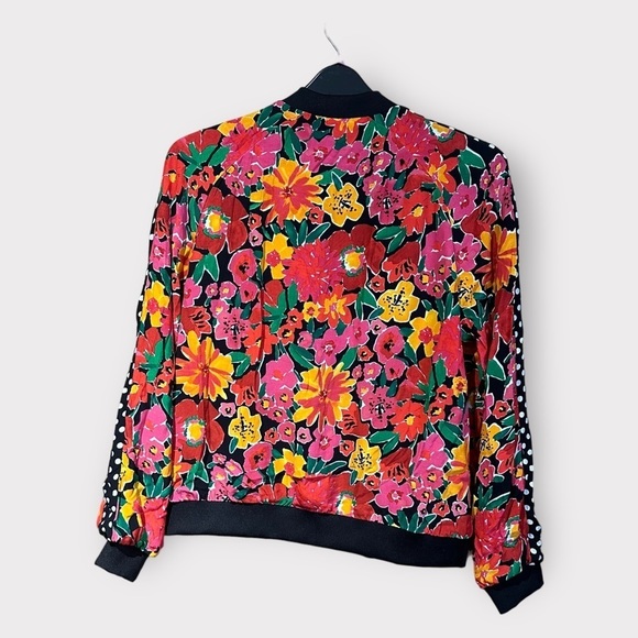 Zara bomber jacket mixed print floral polka dot new size large ladies … - Picture 4 of 13
